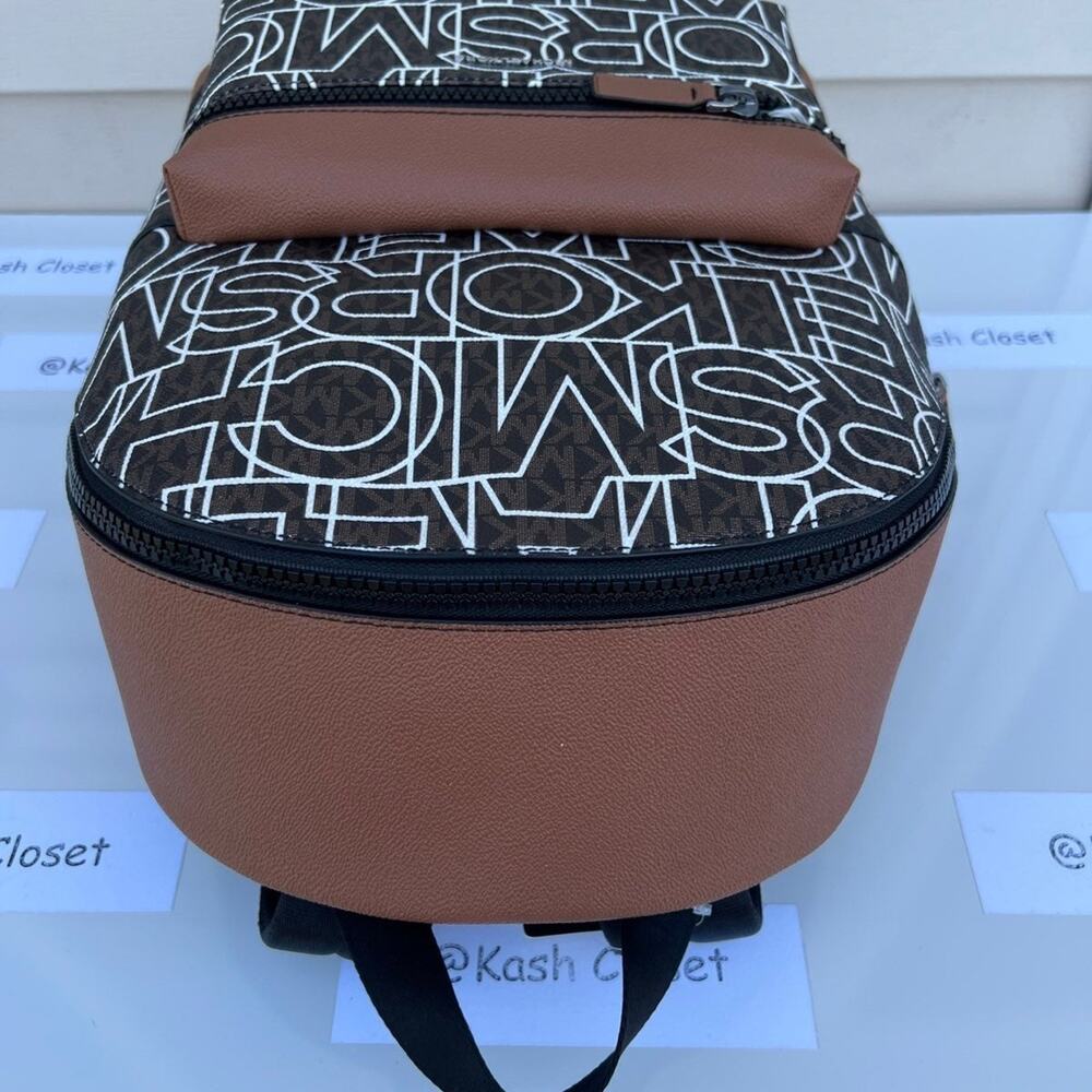 Michael kors Backpack Cooper Large Graphic MK Signature Brown Black - Picture 7 of 12